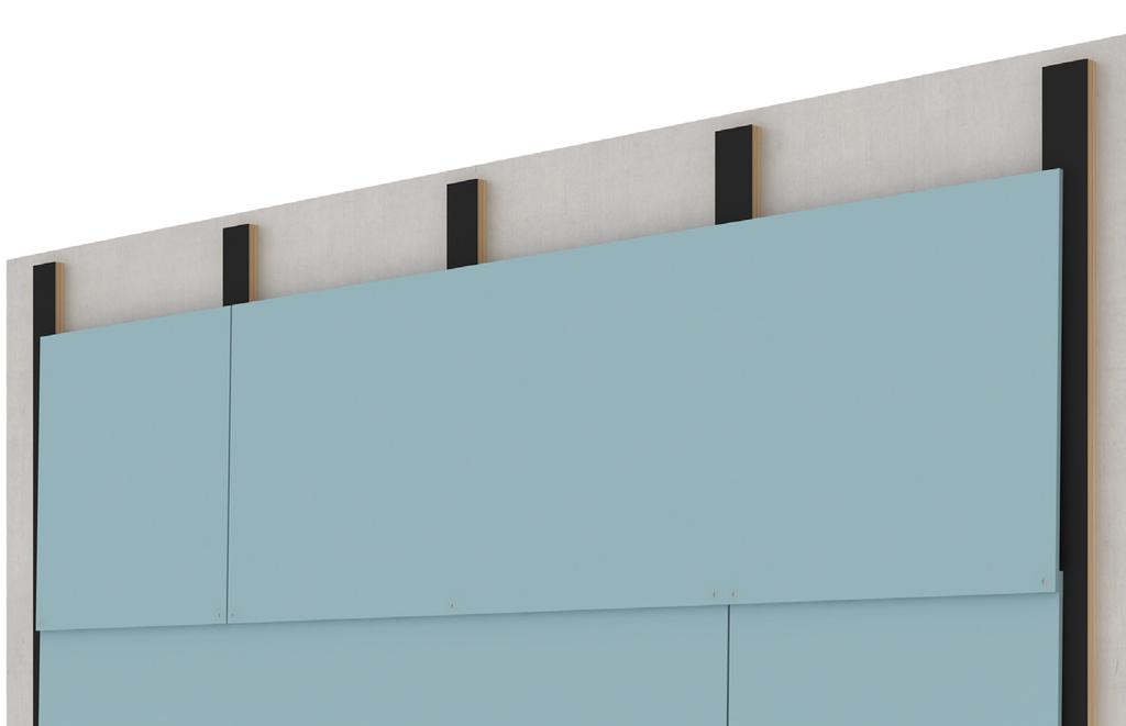 Ved bruk av metall-lekter kan også popnagler benyttes PLATEHØYDE: 200-395 MM FESTEMATERIELL: Fasadeplatene monteres med STENI standard