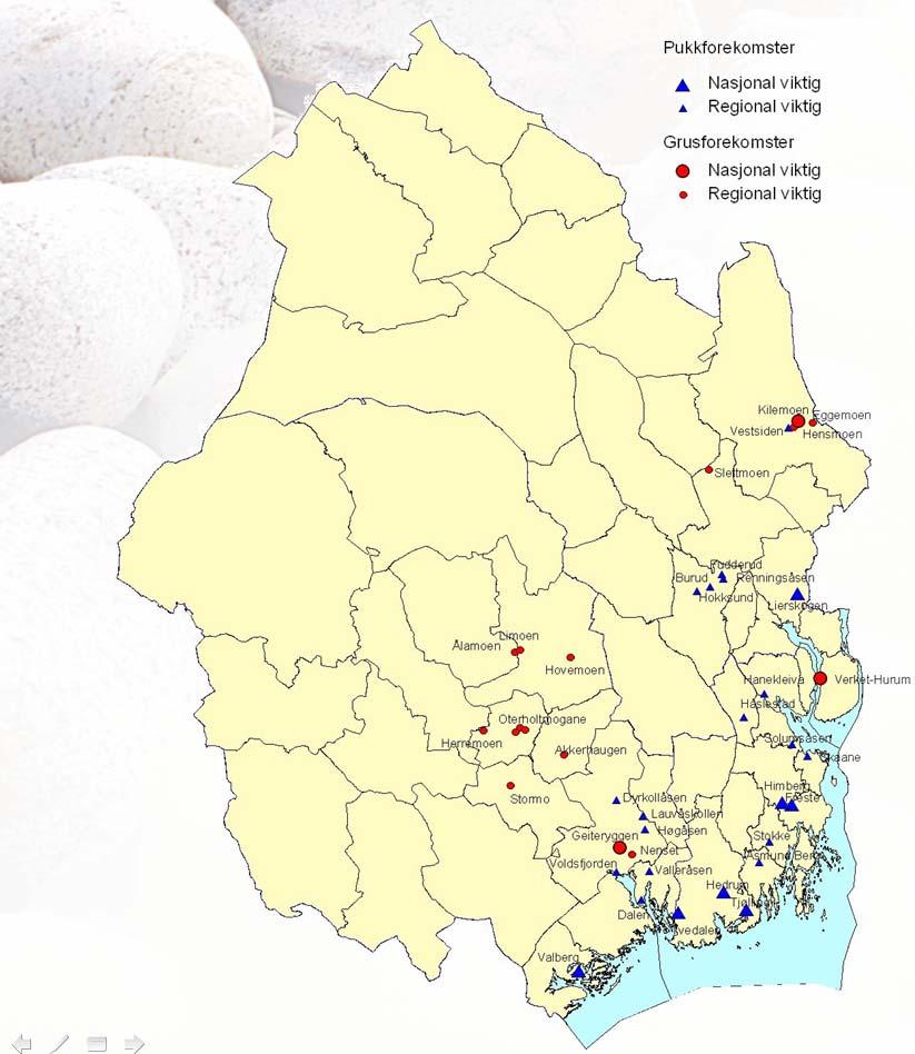 Nasjonalt og regionalt viktige forekomster Nasjonale føringer Det er behov for å løfte fram grus og pukk i den