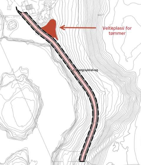 Illustrasjonen viser forslag til velteplass for