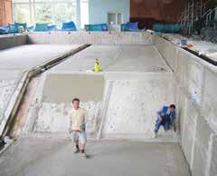 . trinn: Bassengtrauet Til svømmebassenger kreves vanntett betong.