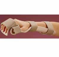 Forformet hvileortose Ortose som holder hånd og håndledd i hvilestilling. Skinnen er laget av lavtemperaturplast 3.2 mm Polyform som utmerket kan formes om ved individuell utprøving.