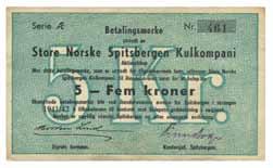 Sedler 735 5 kroner 1941/42. Serie Æ. Nr.461. RR.