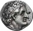 Hirsch auksjon 24/11-1993 nr.308 25 26 27 25 Syria, Antiochos VIII (Grypos) 121-96 f.kr., tetradrachme (16,37 g).