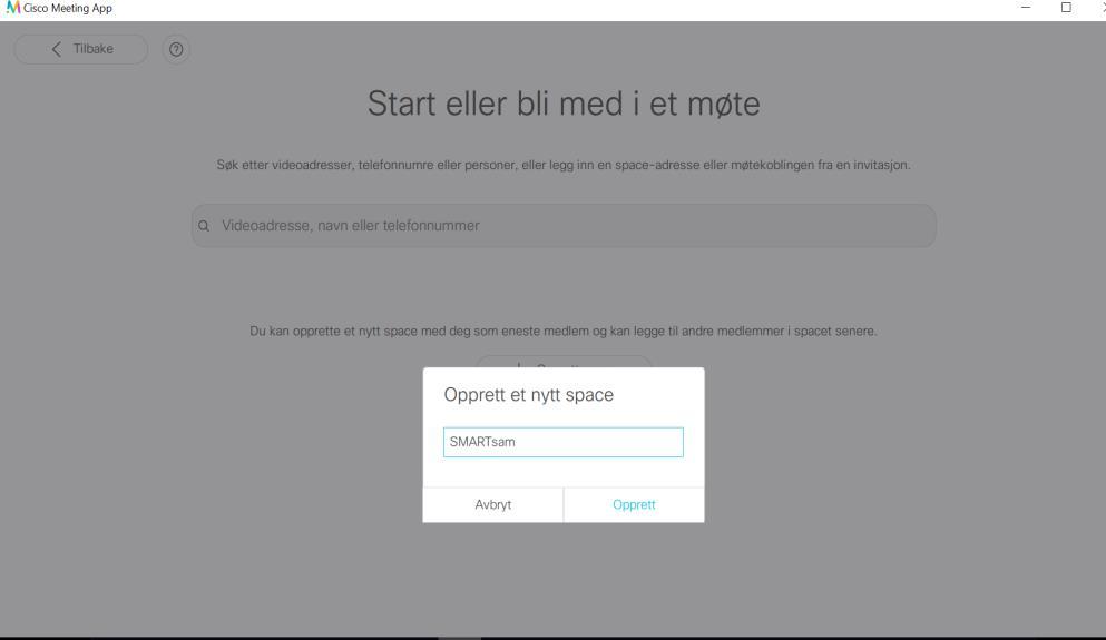 Opprette eget «space» for eksempel til en veiledningsgruppe, konsultasjon osv. Fungerer kun i Chrome eller Firefox (ikke Safari på Apple).