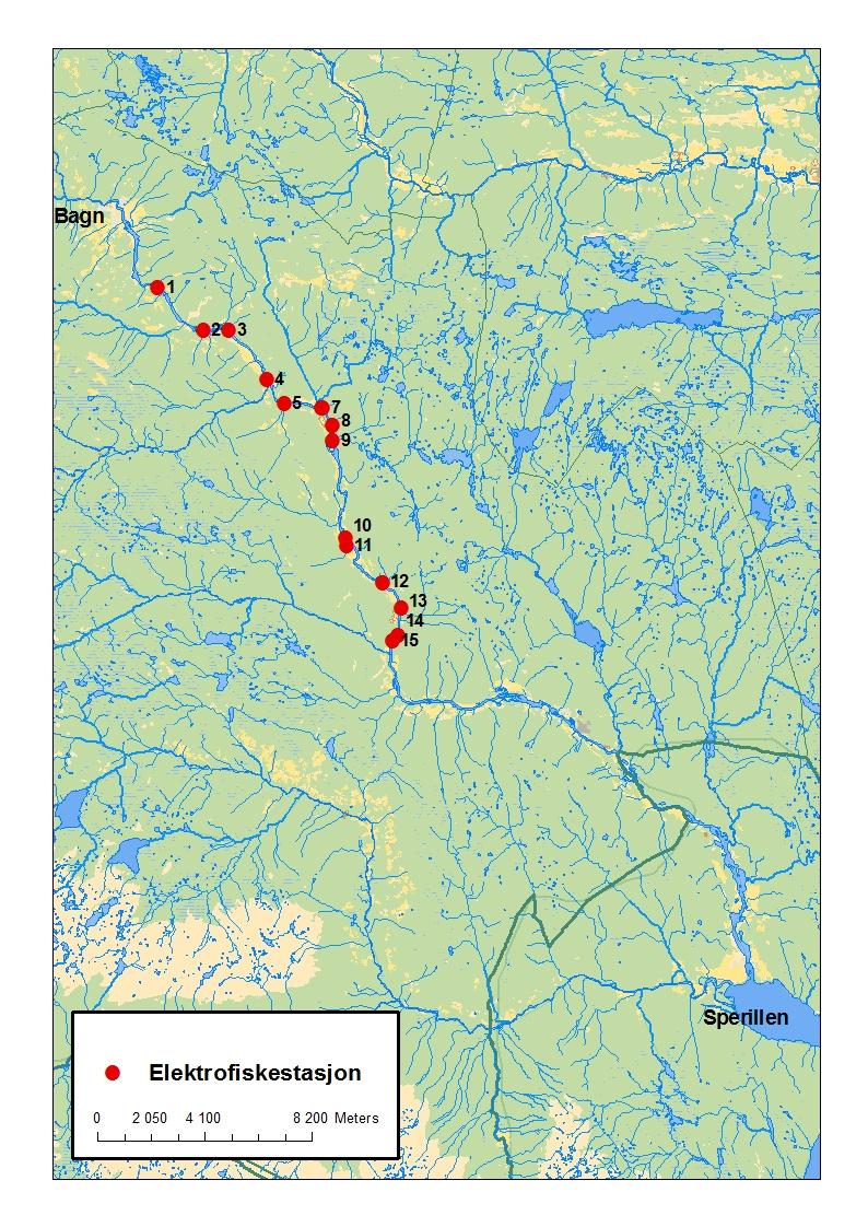7.1.2 Ungfiskregistrering Elektrofiskestasjonene (fig 22, tab 34) ble avfisket i perioden 4.-5. oktober 2011.