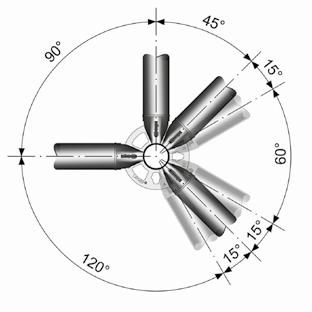 Funksjonsmåte for Layher Allround kileforbindelse Supplement til Allround Industristillas 1. Skyv kilehodet på rosettkransen. 2. Sett kilen i et hull.