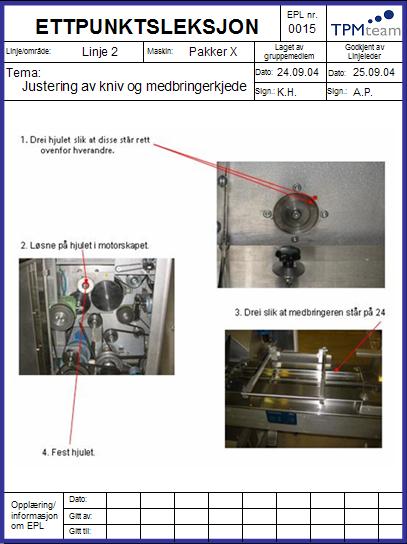 Nr: Orden og ryddighet ihht 5S Skjema Sjekking av luftlekkasjer Lakk-002 Lakk-003