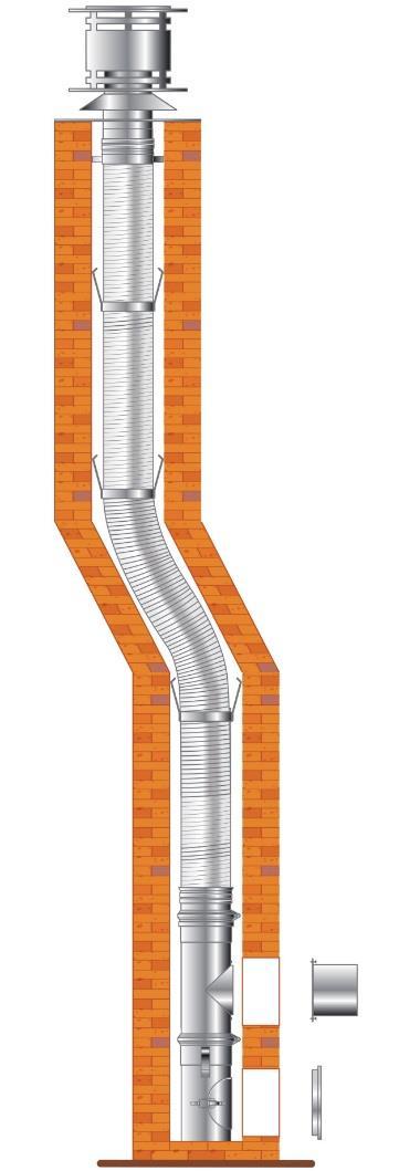 Reparasjons - system for ombygging av røykløp i tegl. betong eller elementskorsteiner.