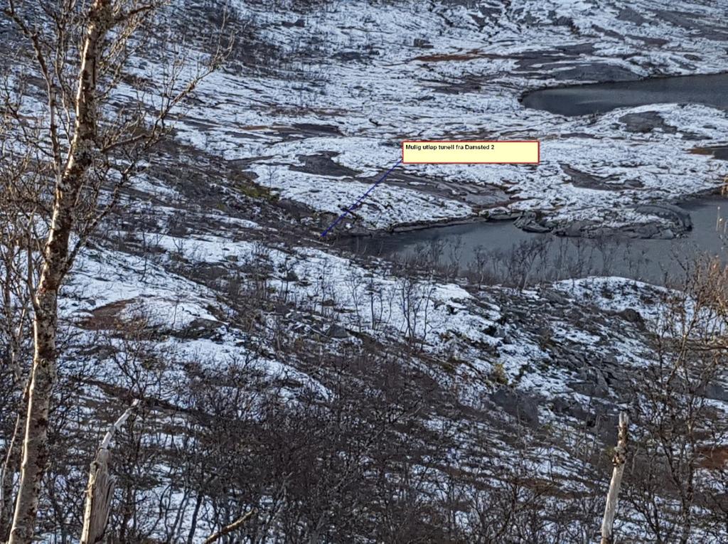 Vedlegg 3.3. Utløp planlagt boret tunnel ved Nevervatnet.