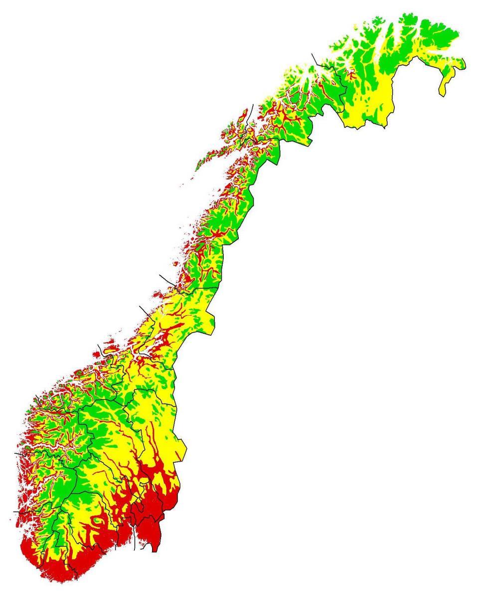 2.2 Geografiske mangler Etter NINA (Framstad et al.