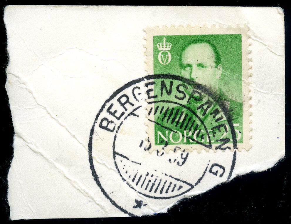 Det er et klipp med hjelpestempel av typen HJ-SA med teksten BERGENSBANEN G og