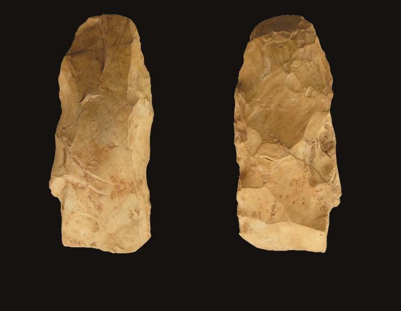 140 KYSTENS STEINALDER I AUST-AGDER 5 cm Figur 2.2.3.7: Metarhyolittøksen fra Sagene B1. Ill.: S. Viken / KHM. Figure 2.2.3.7: Axe of metarhyolite from Sagene B1.