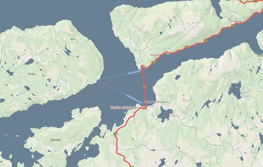 Figur 5 Oversiktskart over ferjesambandet Hjelmeland (Sande) Nesvik Skipavik Planområdet omfatter ferjekai på Sande og er en del av rv. 13.