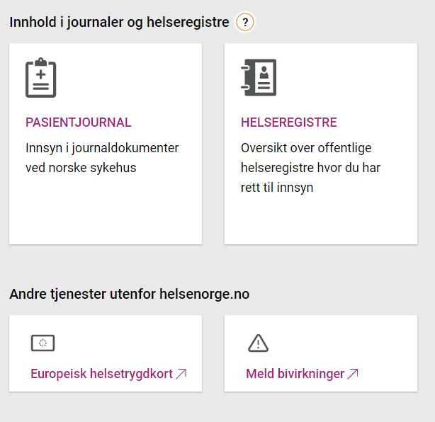 Inndeling på innloggede sider Innloggede sider er delt i tre deler: -