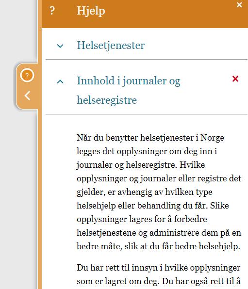 utenfor Helsenorge Du kan lese mer om de ulike tjenestene ved å klikke