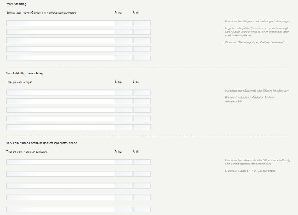 2. CV UTDANNING/ARBEIDSERFARING OG VERV Legg