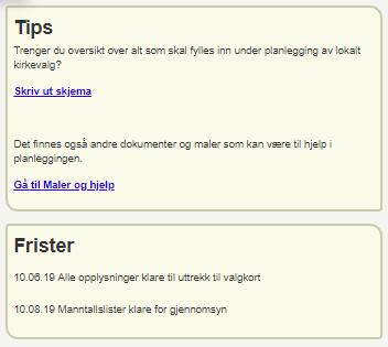 FORBEREDELSE Til høyre på første siden finnes det blant annet en link til et skjema.