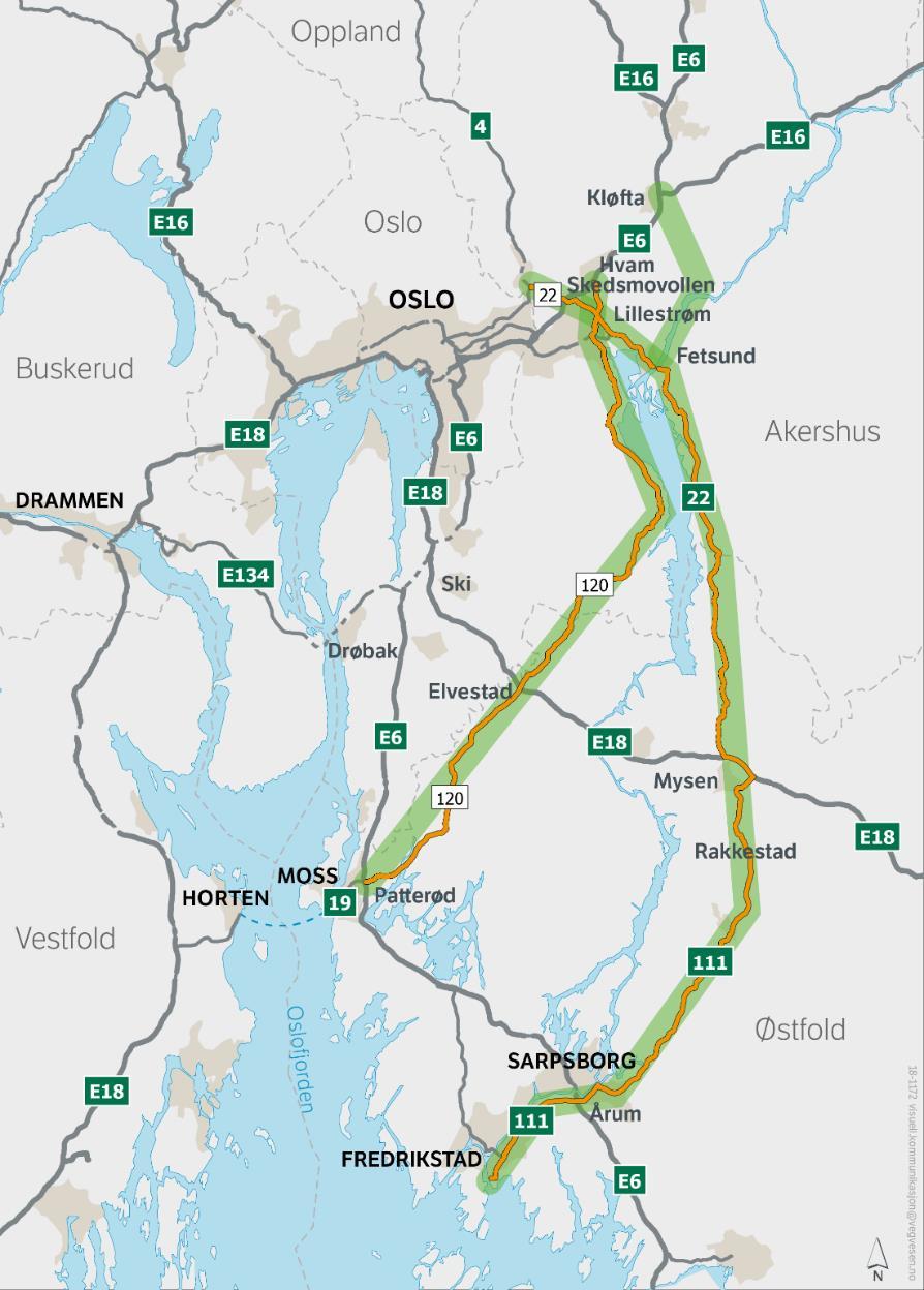 VEGFORBINDELSER ØST FOR OSLO STATENS