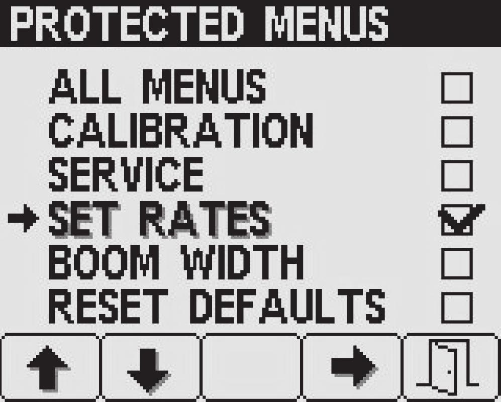 Skifte InfoCenters beskyttede menyer 1. Trykk på knappen 2 på skjermen Skjerminnstillinger til du når Beskyttede menyer, trykk deretter på knappen 4 å velge Beskyttede menyer (Figur 22).