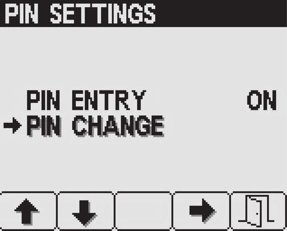 Merk: Standard PIN når du først setter opp PIN-koden er 1234. Figur 26 g034291 Endre PIN for InfoCenter 1.