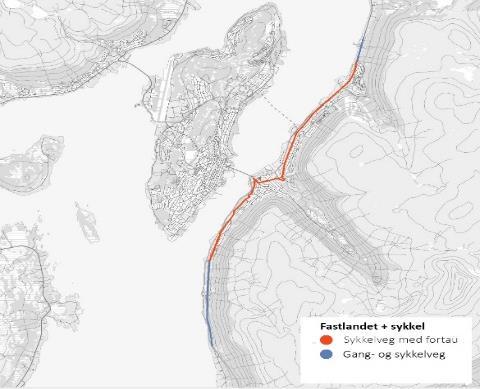 Sykkelløsning langs E8 på fastlandet Tromsø Planmidler 2018: 500 000 kr. Kostnadsanslag bygging med usikkerhet: Gjøres på reguleringsplan Innledende analyse Statens vegvesen Beskrivelse.