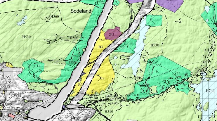 På kommuneplankartet er tilgrensende LNF-områder i øst (rundt Aurebekkvatnet) avsatt med hensynssone H530 hensyn friluftsliv.