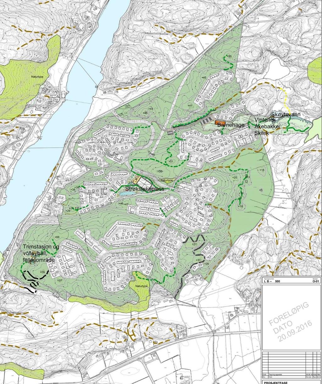Grønnstrukturplan I områdereguleringen er grønnstrukturområdene avsatt med formål Grønnstruktur naturområde (sosikode 3020). Viktige turdrag er avsatt med formål Grønnstruktur turdrag (sosikode 3030).