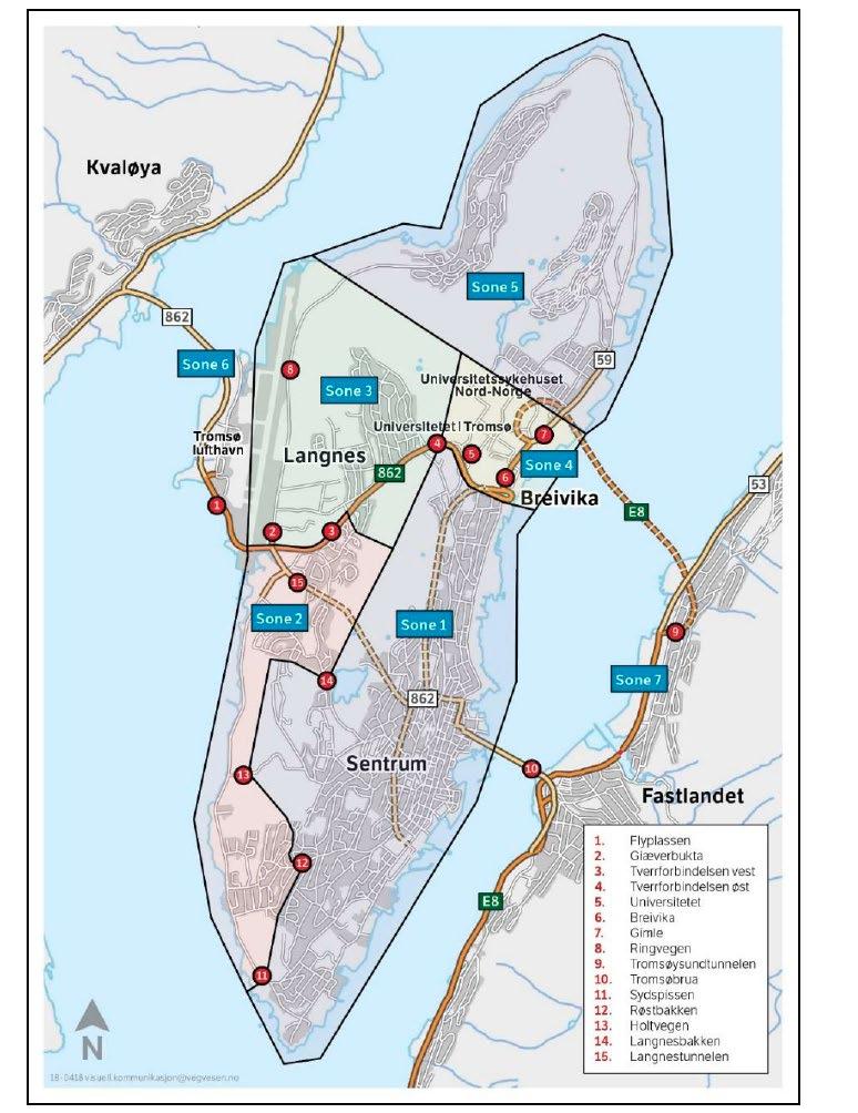 lang sikt. I beregningene til Tenk Tromsø er det lagt til grunn en årlig trafikkvekst på 0,2 prosent for personbiltrafikk. Dette er langt lavere enn historisk trafikkvekst.