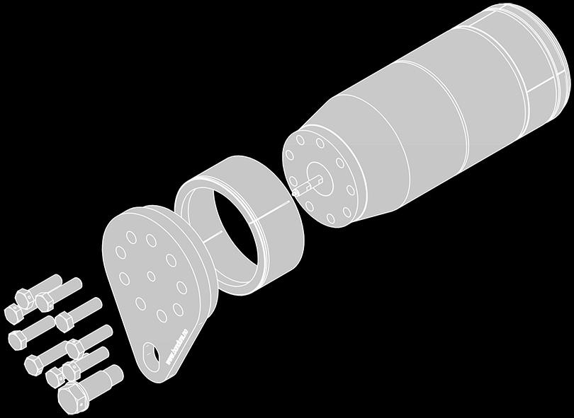 adjacent inner part of bondura conical sleeve. Contact surfaces between outer part of bondura conical sleeve and adjacent bore in support. Warning!