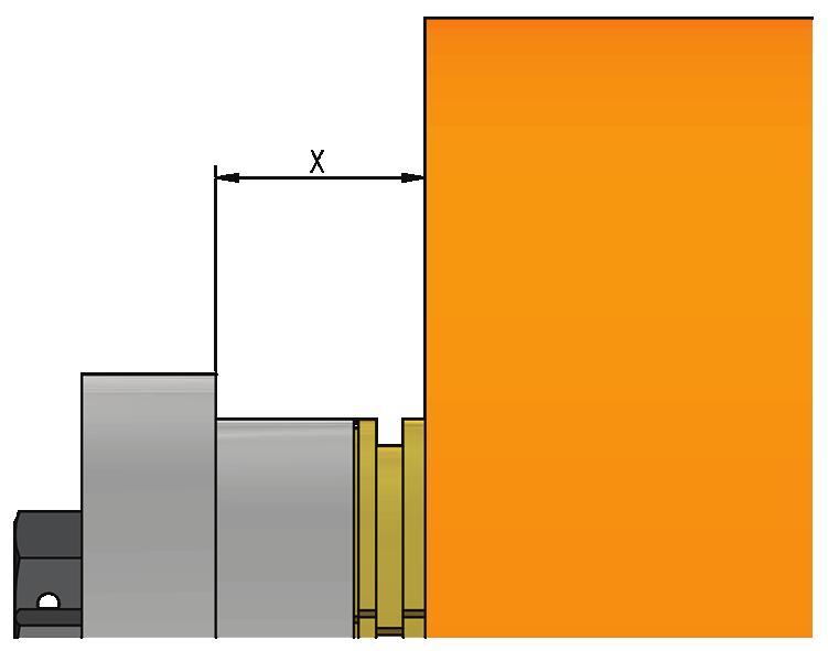 1/ Inspect Indicator X-value Value less than shown in the technical specifications/torque can be an indication of the following: a) The bondura assembly has shifted sideways.