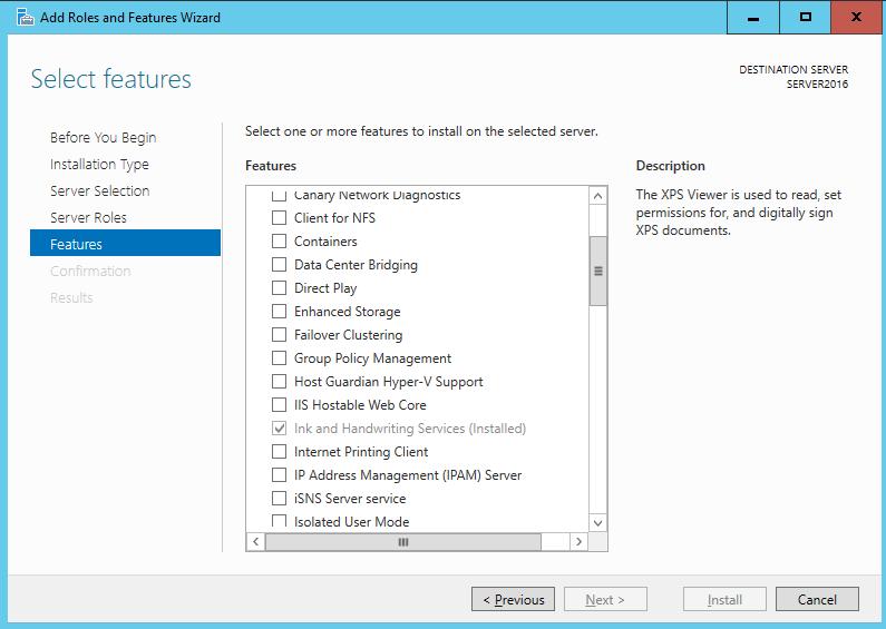 Features Tjenerfunksjoner (Server features) i Windows Server Mindre tilleggsmoduler til hver tjenerrolle Installeres / aktiveres separat Noen features Adm.verktøy, f.