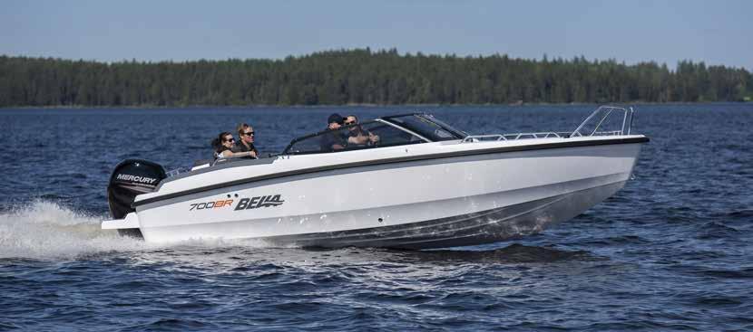 BELLA 700 BR / PRIS BELLA 700 BR STANDARD BÅT UTAN MOTOR... 285 400 B700BR + MERCURY F150 EXLPT EFI... 423 900 B700BR + MERCURY V6-175 XL DTS... 466 700 B700BR + MERCURY V6-200 XL DTS.