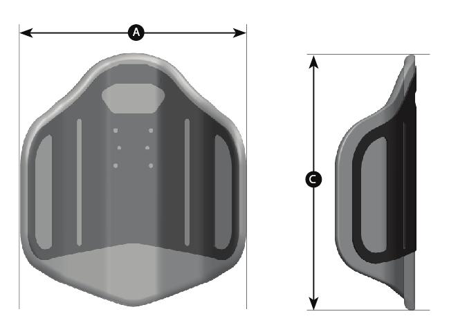 Ride Ride Java Java -rygglene Tall størrelsesmatrix Back Tall Size Matrix DYP Rygglensbredde Back Width Passer Fits Netti til Netti-rulle- Wheelchair A: A: Samlet Overall rygglensbredde Back Width B: