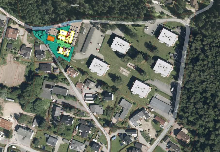 Deler av parkeringen vil ligge på terreng, mens resten planlegges i