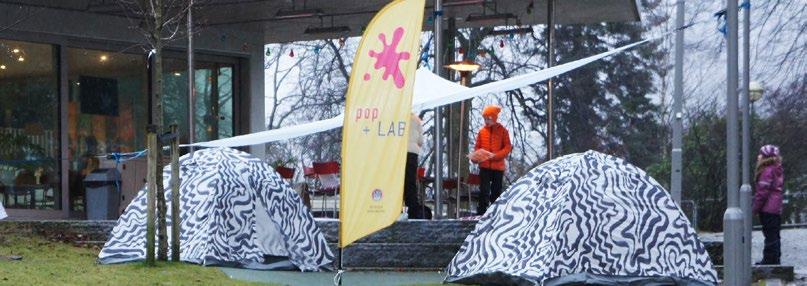 Verkstedene er ledet av Kunstpilotene på oppdrag fra Bergen kommune. På årets første PopLAB i parken 12. januar designet deltakerne flagg. Det var 25 personer som deltok på PopLAB denne gangen.