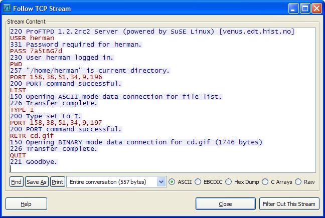 ACK, og nr. 9 har ACK i TCP-header. Til saman utgjer dei eit trevegs handslag («three-way handshake»), altså oppkopling av ein TCP-sesjon (opning av ein TCP-socket).