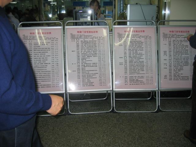 Price lists at Beijing