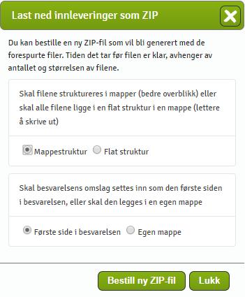 WISEflow vil nå generere en ZIP-fil du kan laste ned.