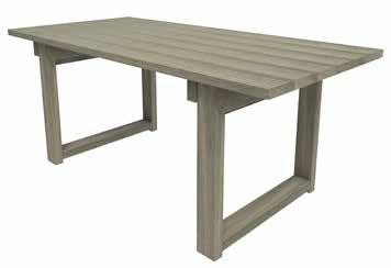 DIY BORD TIL HAGEN BESKRIVELSE: Start med å sette sammen bordplaten. Den lages av 6 stk bryggdekke kappet til 180cm. Velg selv om du ønsker rillene vendt opp eller ned.