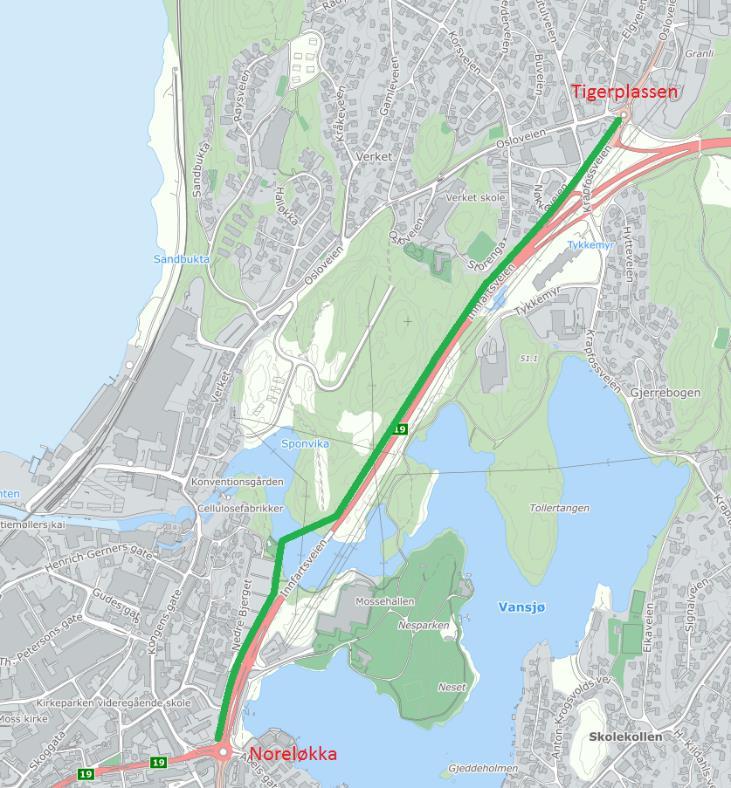 deler av Essos virksomhet som kan bli svært fordyrende. Dette er imidlertid et eksempel og man må utforske andre muligheter for en planskilt kryssing også (se figur).