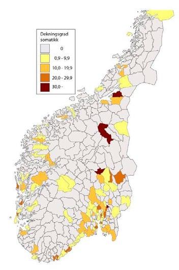 Figur 2 Dekningsgrad for avtalespesialister. Somatikk. 2014.