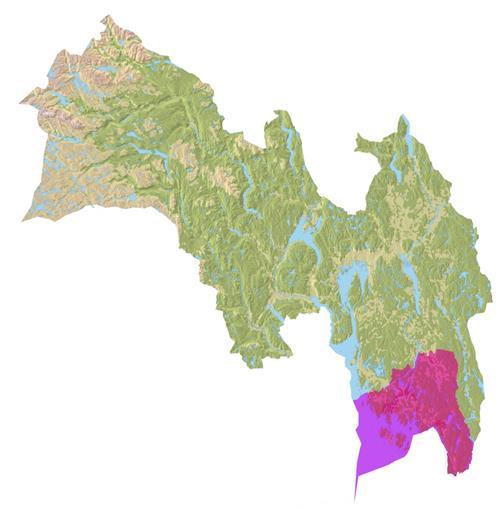 Nedenfor vises den nye næringsregionen på kartet. 1.3 Kriterier for valg av navn For å vurdere alternative navn er det satt opp fem kriterier: 1.