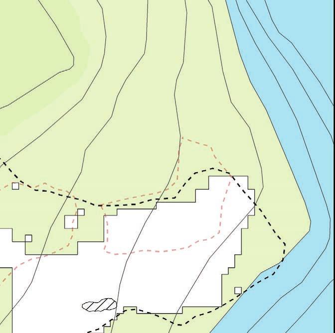 Plan of the two excavated surfaces with sea level