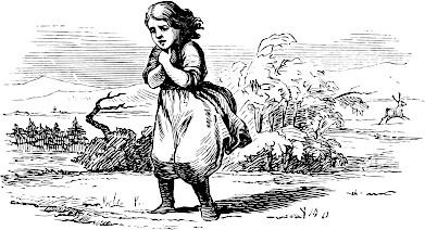 hit!» Og så løftet finnekonen den lille Gerda opp på reinsdyret, som løp alt hva det kunne. «Å, jeg fikk ikke mine støvler! Jeg fikk ikke mine polvanter!