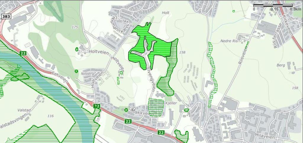 3.1.3 Kjellerravinen og Kjellerhaugen Kartet viser Kjellerravinen. Kilde: Naturbase, Miljødirektoratet.