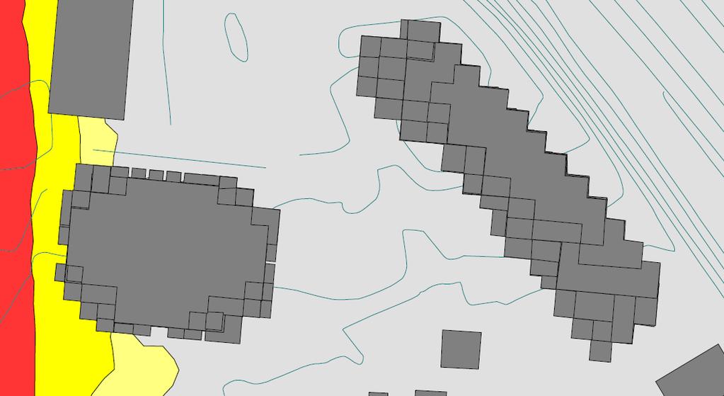 Utendørs støyutredning ifm. regulering Figur 3 Utdrag fra vedlegg 1 - Støysonekart med støy fra veg, beregnet i 4 m høyde. 4.1.2 Støynivå på utendørs oppholdsareal Støynivå på uteoppholdsareal er beregnet i 1,5 m høyde og er vist i Figur 4.