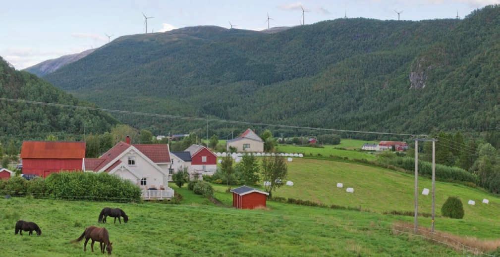 Avstand til nærmeste turbin er 3,8 kilometer. Foto: Einar Berg. Visualisering: Katrine Lone Bjørnstad 7.2 
