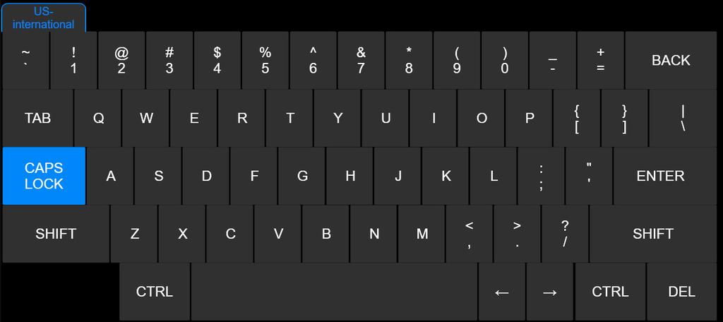 EGENDEFINERE SYSTEMET Feltet AVAILABLE QWERTY (tilgjengelig querty) Når flere alfanumeriske tastaturer er stilt inn, viser berøringsskjermen et alfanumerisk tastatur med egne faner for valg av ønsket