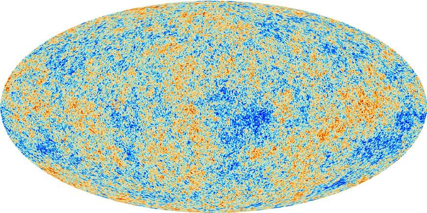 Romobservatoriet Planck kartla den kosmiske bakgrunnsstrålingen. Det er stråling fra universets barndom for ca. 13,4 milliarder år siden.