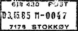 Stempel nr. 11 Type: I23,5N Utsendt?? STOKKØY 2 Innsendt?? 7178 Registrert brukt fra 12.11.97 IWR til 31.12.98 VG Stempel nr.